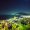 Night view of Zakynthos Town and coastline from a nearby hilltop